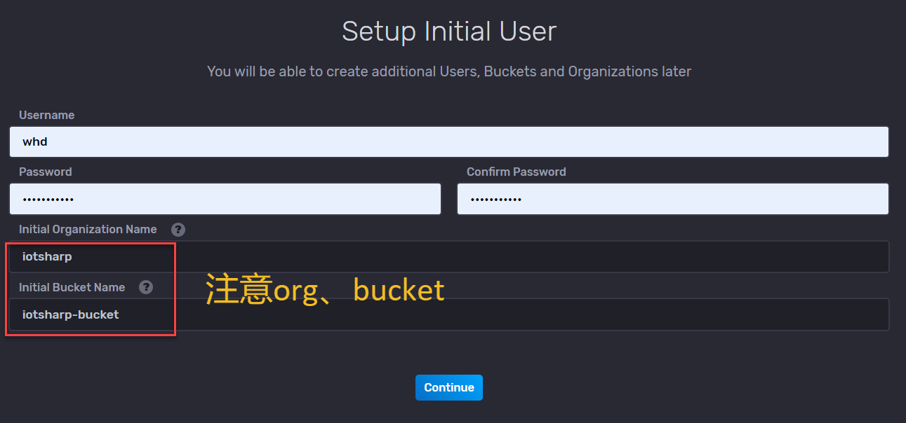 初始化influxdb